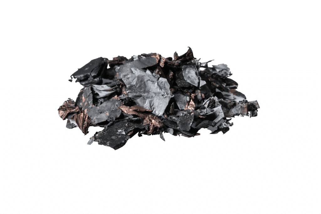 Recycled shredded battery material
